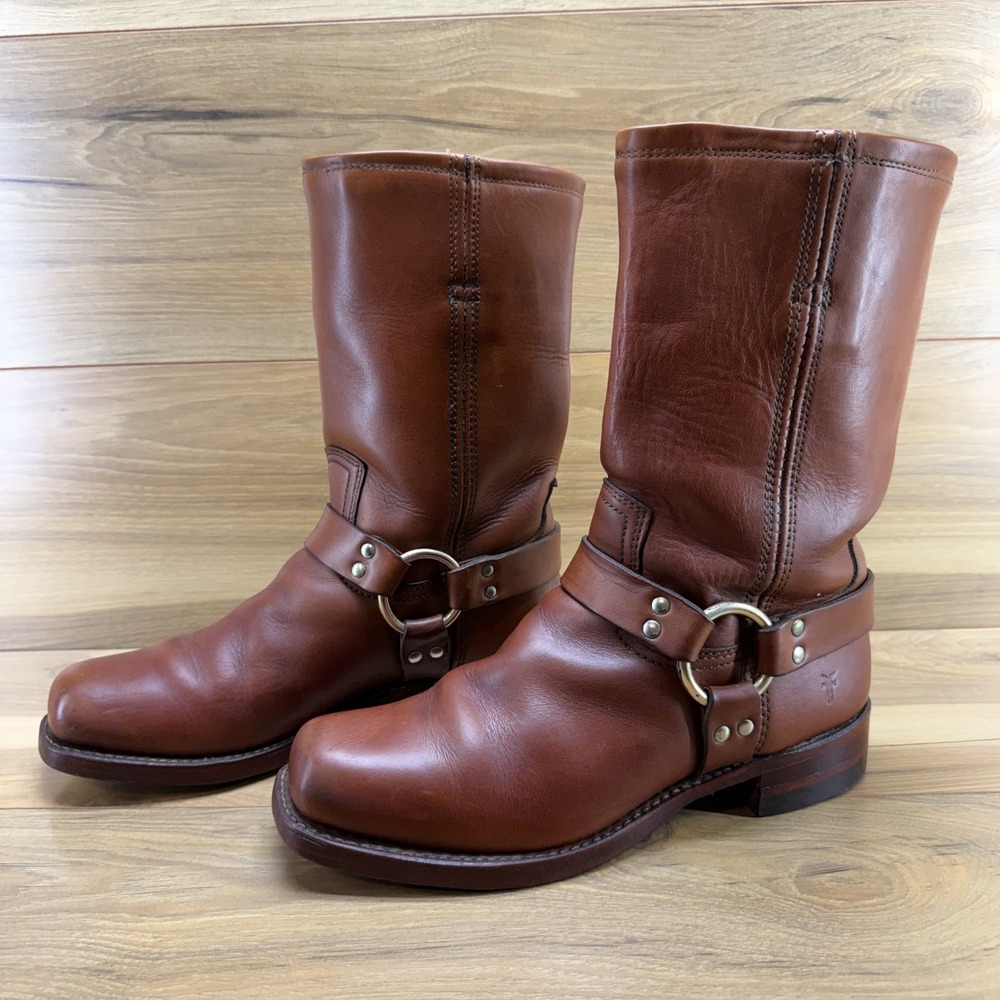 FRYE Artisanal Harness 12R Boots Mens 10 M Whiskey Biker Moto Limited USA Made